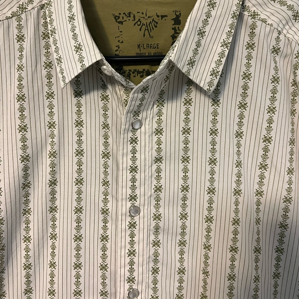 PRANA Long Sleeved Snap Western Shirt XL